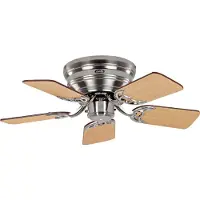 CasaFan Ventilator Classic Flat III geborsteld chroom 75 cm, hout donker, Woon-/ Eetkamer, Hout, Vintage