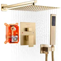 Vevor Douchekraan Regendouchesysteem voor Badkamer Douchesysteem met 254 mm Vierkante Regendouchekop &amp; Handdouche