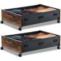 Vevor Onderbedopslag, 2 stuks, rollbaar (650 x 460 x 180 mm). Onderbedcontainer met vergrendelbare wielen, mobiele opbergbox voor kleding, schoenen, slaapkamer