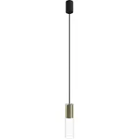 Licht-Erlebnisse Hanglamp met glas Cylinder goud