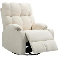 HOMCOM Relaxfauteuil, draaibaar, tv-stoel met ligfunctie en schommelbeweging