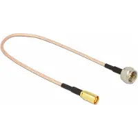 DeLOCK SMB (m) - F (m) adapter - RG316 - 50 Ohm / transparant - 0,25 meter