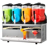 Vevor Slushmachine, 4 x 12 liter, ijsmachine voor slushies, 1650 W (geen ijs nodig), elektrische margarita-machine met automatische reinigingsfunctie