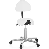 Hjh OFFICE TOP WORK 20 - Werkstoel / werkkruk/ verhoogde bureaustoel Wit