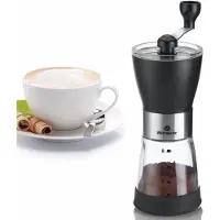 Westmark Handmatige koffiemolen met keramisch maalmechanisme, tot 8 kopjes koffie, met maataanduidingen, Brasilia Negro, lengte: 21,3 cm, roestvrij staal/keramiek, 24922260