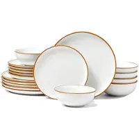 OEM VEVOR serviesset voor 6 personen (18-delig), ronde borden en kommen, keramisch servies, geschikt voor vaatwasser en magnetron, keukenaccessoires voor desserts, salades, soepen, pasta, wit