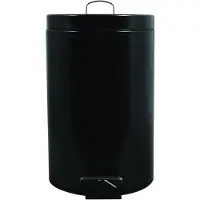 MSV Prullenbak/pedaalemmer - metaal - zwart - 12 liter - 25 x 40 cm - Medium-size - Pedaalemmers