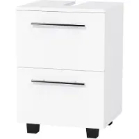 HOMCOM - Wastafelmeubel - Spaanplaat - 41,5L x 35,5B x 59H cm - Wit