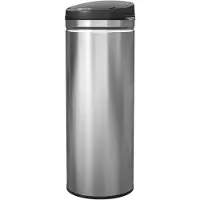 HOMCOM Sensor Prullenbak Roestvrij staal, Kunststof 30,5L x 30,5B x 85H cm Zilver