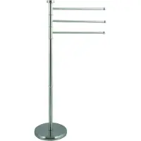 Spirella MSV Handdoeken rek badkamer - zilver chroom metaal - 33 x 89 cm - Handdoekrekken