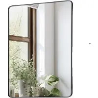 Vevor Wandspiegel, make-upspiegel, badkamerspiegel, 762 x 558 x 25 mm, rechthoekige spiegel met frame van aluminiumlegering, voorzien van een Z-vormige beugel