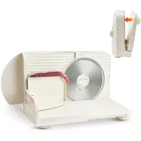 Vevor allesnijder, vleessnijder, 180W elektrische snijmachine met een 17 cm mes. Vleessnijmachine met instelbare snijdikte van 0-15 mm, geschikt voor bevroren vlees, ham en steaks