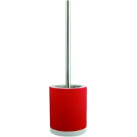 Spirella MSV Shine Toilet/wc-borstel houder - keramiek/metaal - rood - 38 cm - Toiletborstels