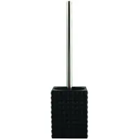 Spirella MSV Toiletborstel houder Kubik - kunststeen - zwart/zilver - 37 cm - Toiletborstels