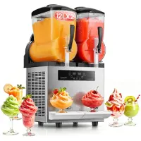 Vevor Commerciële Slush-ijsmachine 12L x 2 Dubbele Tank Bevroren Drankmachine