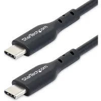 StarTech.com 3m USB-C Laadkabel, Charge & Sync, 60W (3A) PD, USB 2.0, Laptop Type C Laadkabel, TPE Mantel - Zwarte USB-C Oplaadkabel