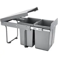 Vevor Uitschuifbare Afvalbak voor Keukenkasten (20 L x 2) Dubbele Afvalbak voor Onder de Spoelbak