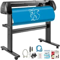 OEM VEVOR 28-inch vinylsnijmachine, basismodel vinylplotter met standaard, plotter, instelbare kracht en snelheid, geschikt voor het maken van borden