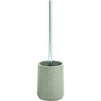 Spirella MSV Toilet/wc-borstel houder - kunststeen/metaal - lichtgrijs - 35 cm - Toiletborstels