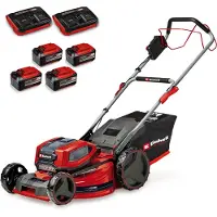 Einhell Professionele accu-grasmaaier GP-CM 36/52 S Li BL, 36 volt (2x18 volt) (rood/zwart, 4x lithium-ion batterijen 5,2 Ah, met achterwielaandrijving Vario Speed)
