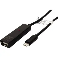 Value USB 2.0 Verleng kabel met actieve Repeater, A - C, zwart, 15 m