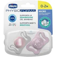 Chicco Siliconen fopspeen Micro Girl, 0-2 maanden, 2 stuks
