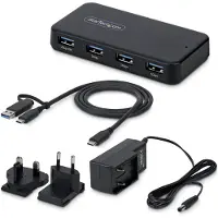 StarTech.com .com ST4300USB3V2-UE, USB 3.2 Gen 1 (3.1 Gen 1) Type-C, USB 3.2 Gen 1 (3.1 Gen 1) Type-A, 5000 Mbit/s, Zwart, Kunststof, Thermoplastisch elastomeer (TPE)