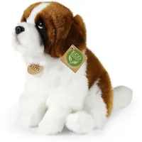 Rappa ECO knuffel Sint Bernard 28 cm - realistische knuffel van recyclede PET flessen - bruin wit