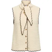 Object Gebreide bodywarmer 'OBJJaina' crème / bruin