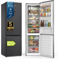 Heinner HCNF-HM377INVDGHC Koel-vriescombinatie 377 L, No Frost, Inverter, Touch, Anti-Fingerprint, Donkergrijs