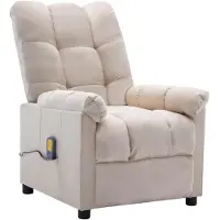 vidaXL Massagestoel stof crèmekleurig