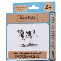 Mama Maluje Puzzle 4 elementowe Zwierzęta wiejskie - Puzzel met 4 stukjes Boerderijdieren