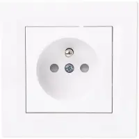 Schneider Asfora enkelvoudige stopcontact met/zonder afdekking, wit, met frame EPH2800221