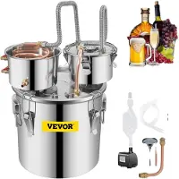 Vevor Moonshine Still Distiller 32 L Alcohol Distiller Moonshine Still 46 x 47 x 47 cm Moonshine Wijn Still Distiller Gemaakt van Roestvrij Staal en Rood Koper voor het Distilleren van Fruitwijn