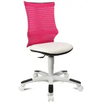 Topstar kinderbureaustoel S'neaker, zonder armleuningen, doorlopende zitting, 3D-gaasrugleuning, witte kruisvoet,roze/wit