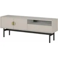 Selsey TV-kast, dressoir, bijzetmeubel, 56,6 cm (breed) x 154 cm (hoog) x 38 cm (diep), kleur: graubeige