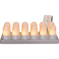 Annas collection Oplaadbare vlamverlichting | 6,8 x 5 cm | Wit | 12 stuks