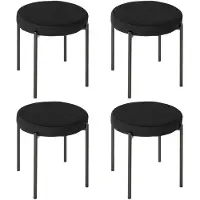 HOMCOM -Esszimmerhocker-Polyester, Metall-41,5L x 41,5B x 46H cm-Schwarz