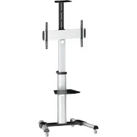 Reflecta 70VC-Shelf - Pied - pour TV - aluminium - noir, argent - Taille d'écran : 37"-70" - Interface de montage : 600 x 400 mm - posé sur le sol