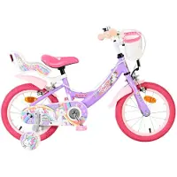 Volare Unicorn Kinderfiets - Meisjes - 14 inch - Paars - Twee handremmen