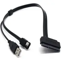 Akasa HDD/ SSD Adapter [1x SATA-combi-bus 15+7-polig - 1x USB-A 2.0 stekker, eSATA-stekker 7-polig] 0.40 m