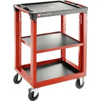 Facom ROLL.UC3SM3 Verrijdbare bijzettafel 3 niveaus 3 MOD 19 kg Rood, Zwart