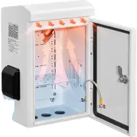 Vevor Waterdichte elektrische behuizing IP65, schakelkast van verzinkt staal met thermostaat, ventilator en regenbescherming, afsluitbare aansluitdoos, outdoor schakelkast, 30 x 20 x 40 cm