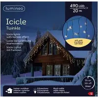 Kaemingk Led Icicle 20 meter 490 LED zwart/soft gold Lumineo