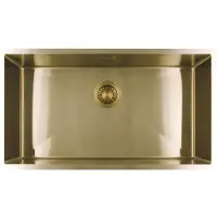 Pure.Sink Keukenwastafel 74x40 cm, goudkleurig, onderbouwmodel, plat model, model PLX7440-60
