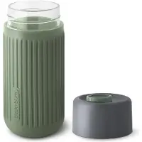 Black+blum reisbeker | glas | 340 ml | grijs/olijfgroen