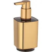 Wenko Zeepdispenser Auron goud kunststof 300ml - Zeeppompje vrijstaand en navulbaar - Badkamer/toilet/keuken