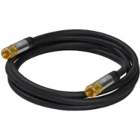 Goobay F (m) - F (m) coaxkabel | 135 dB | koper | recht | verguld | zwart | 3 meter