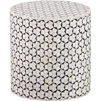 Woood Neva Sidetable - Bone Inlay - Zwart/Wit - 40x37x37