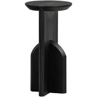Woood smalle bijzettafel Kioni - Acacia Hout - Zwart - 58x30x30 cm
